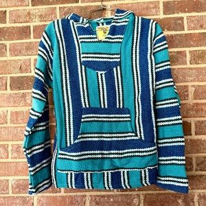 Iguana Jack Blue Baja Hoodie Size Small-Medium